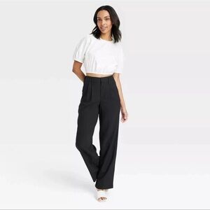 A New Day Women's High Rise Straight Leg Casual Full Trouser Pants Midweight 16